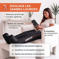 Bottes de pressothérapie Rekova One – 8 chambres, 30 à 260 mmHg
