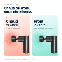 Embout thermique du Rekova Pulse : chaud de 35 à 45 °C, froid de 10 à 20 °C